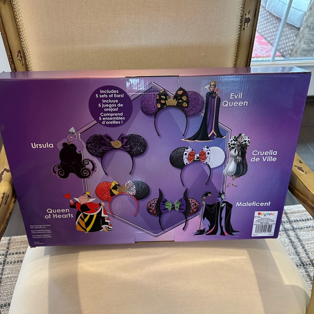 NIB Disney 100 Mouse Ears VILLAINS Headband 5 Pk Ursula Queen Maleficent Cruella - Picture 11 of 16